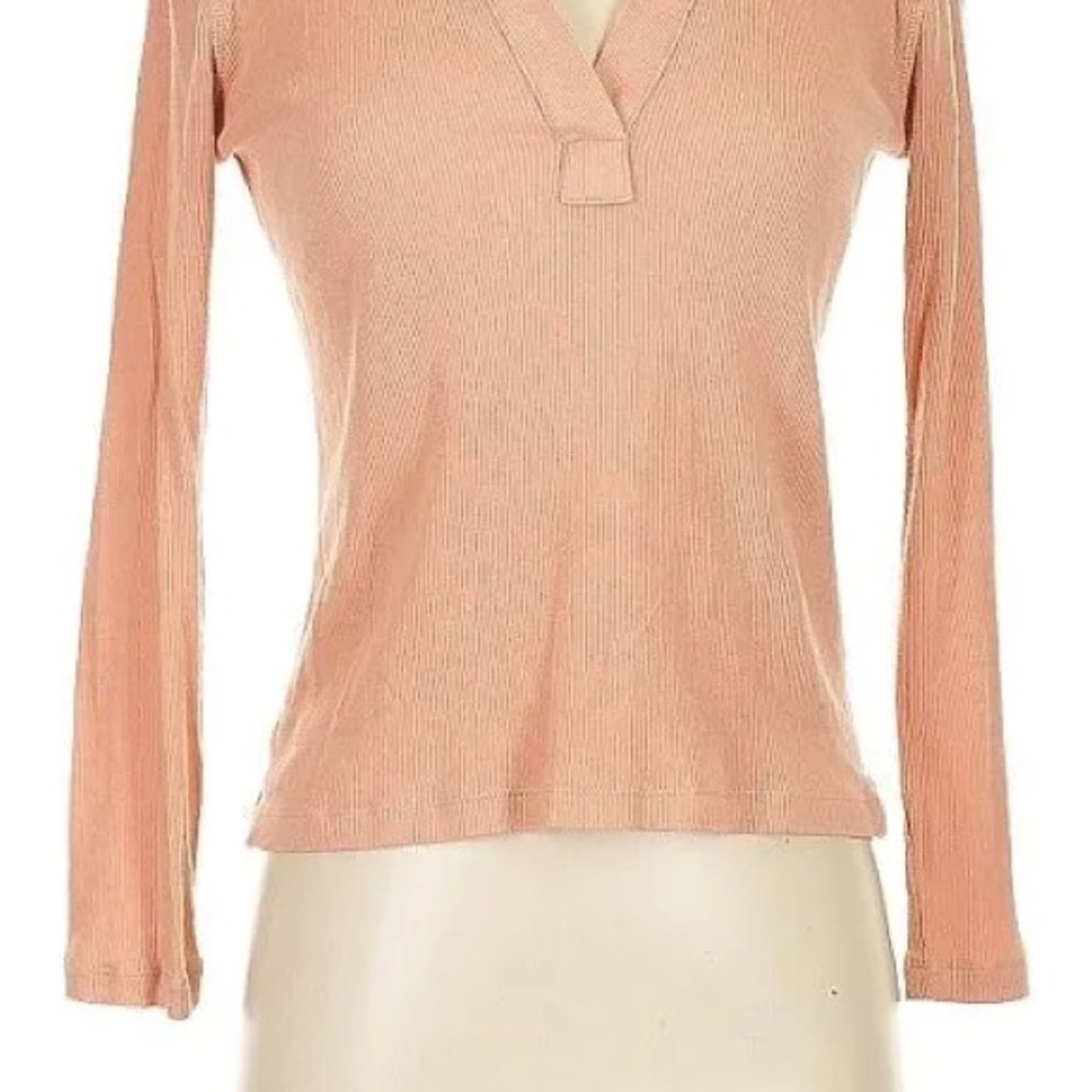 JCrew Women's Pink Ribbed Top long sleeve